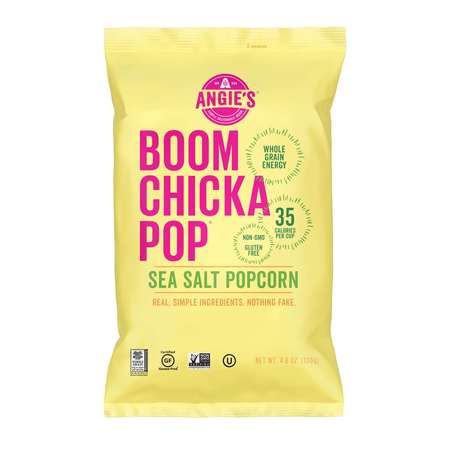 ANGIES BOOMCHICKAPOP Angie's Artisan Treats Sea Salt Popcorn 4.8 oz. Bag, PK12 1878001265